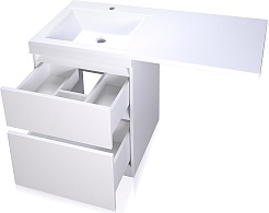 Style Line Тумба для умывальника Даллас 120 Люкс, белая PLUS эмаль – фотография-7